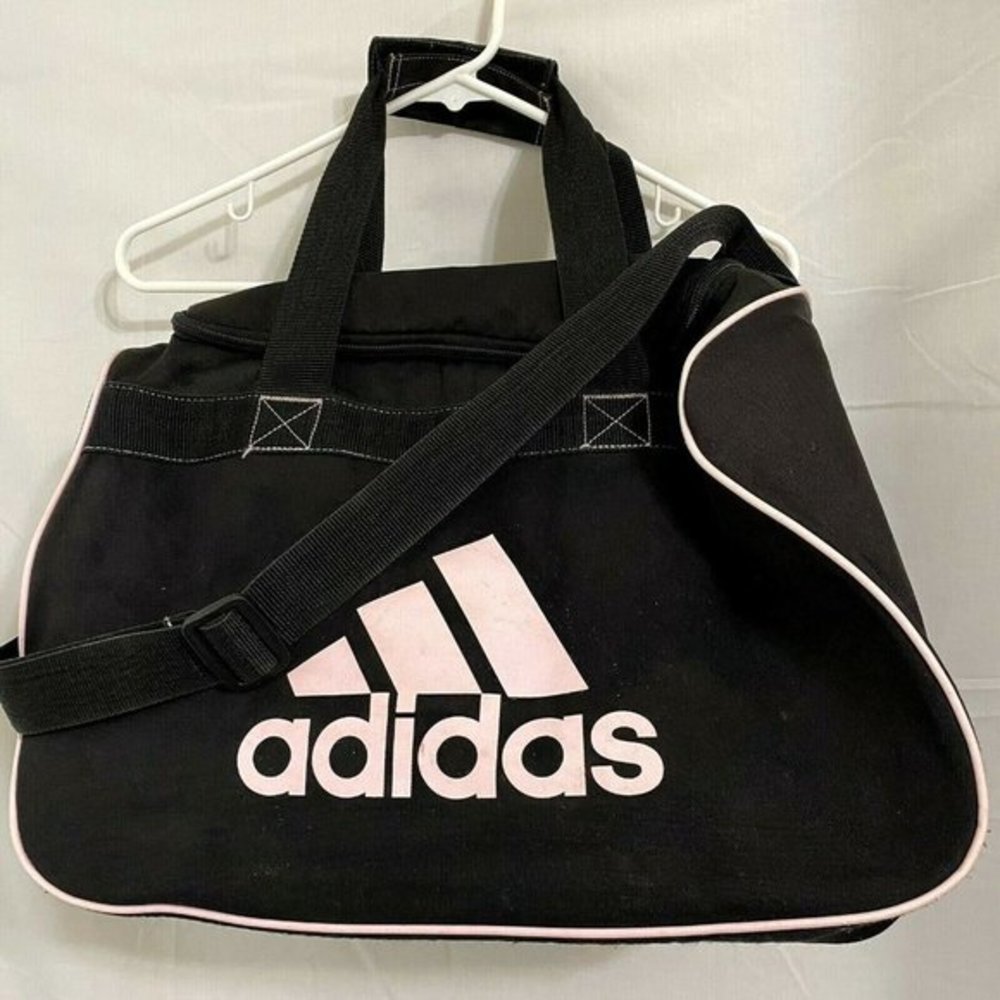 Adidas Black Pink Canvas Gym/Travel‎ Bag w/Strap